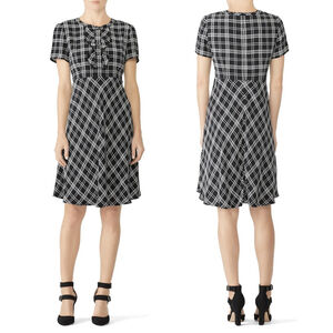 Slate & Willow Plaid Ruffle Mini Dress Women's Black White $299 - Size 0 - XS